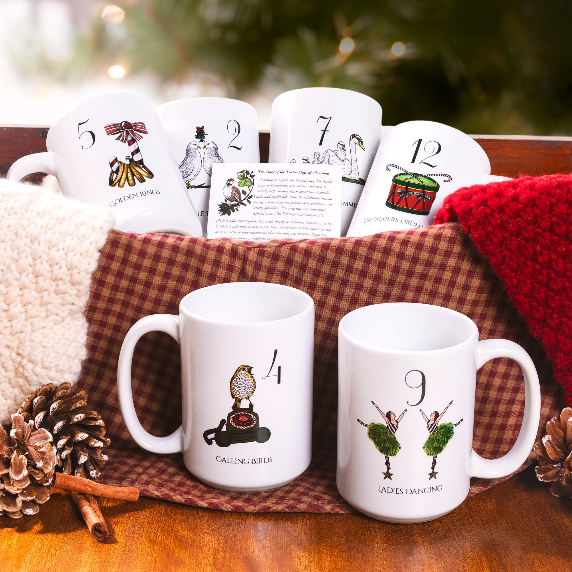 12 Days of Christmas Printed Mugs - Set of 6 | The Catholic Company