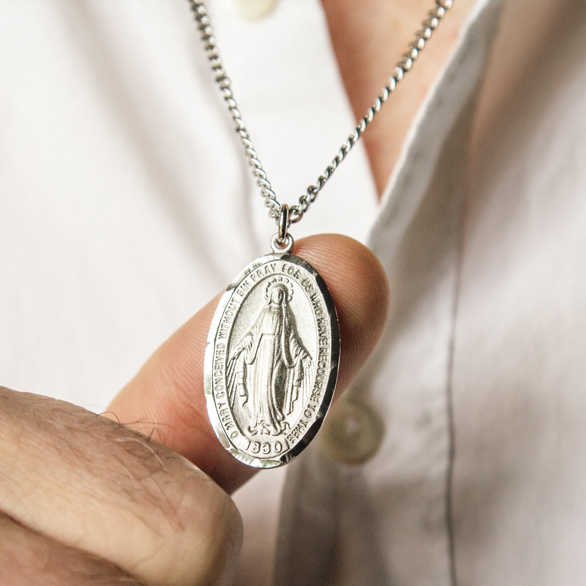 Miraculous Medal on 24" Chain