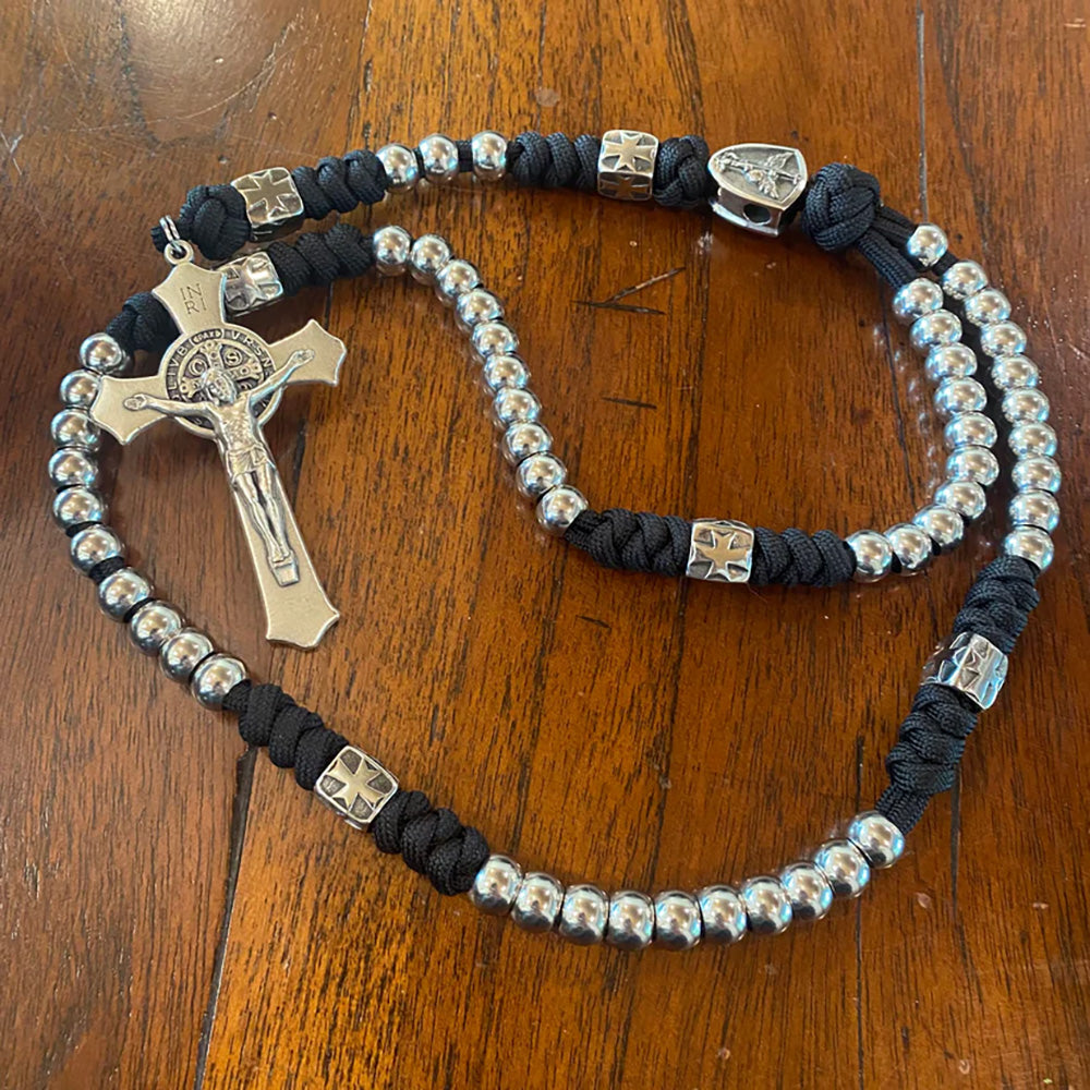 Deluxe Stainless Steel St. Michael Paracord Rosary