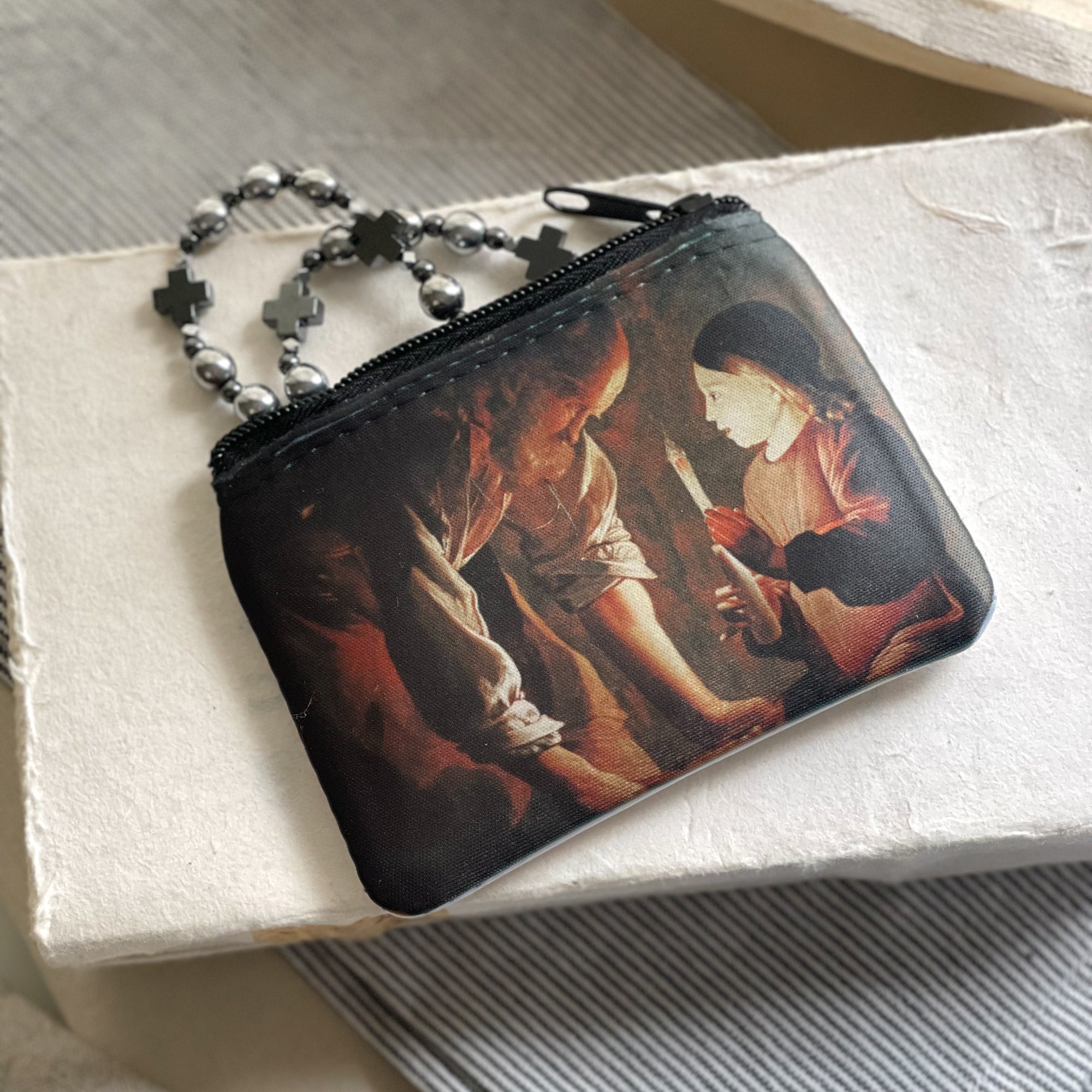 Personalized Saint Joseph the Carpenter Rosary Pouch