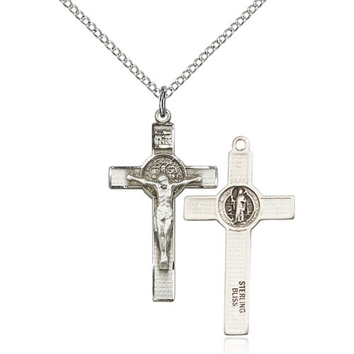 Sterling Silver St. Benedict Crucifix Pendant - 2508803