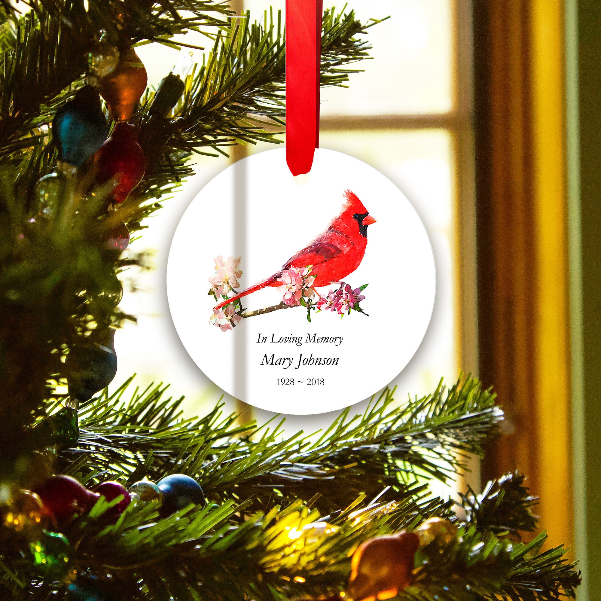 Personalized Cardinal Memorial Ornament
