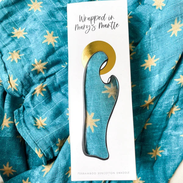 Wrapped in Mary's Mantle Baby Swaddle - Guadalupe Stars