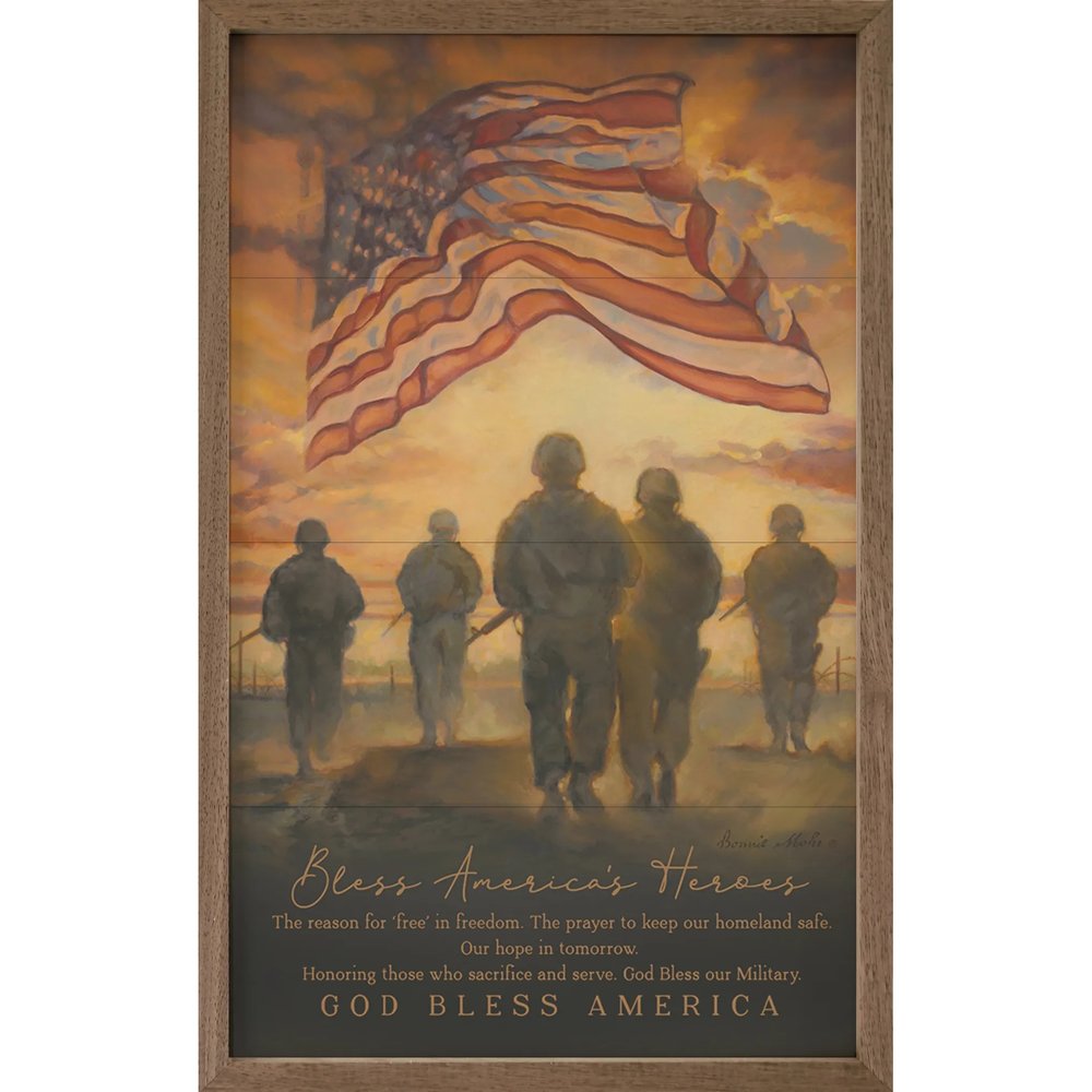 God Bless America's Heroes Framed Art