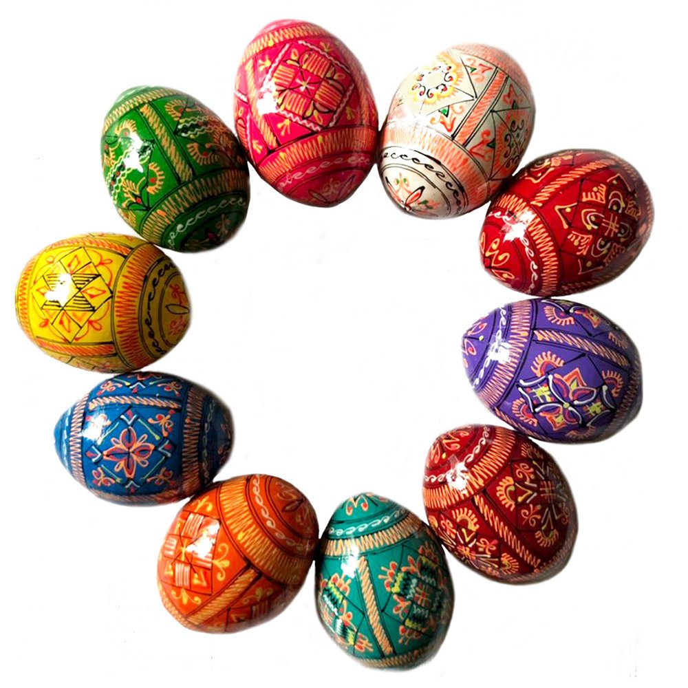 Assorted Pysanky Ukrainian Easter Eggs - Set of 10