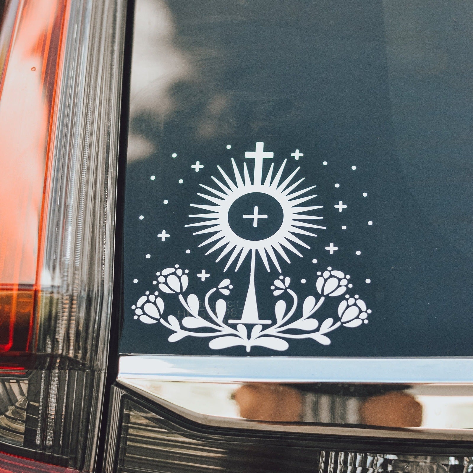 Eucharistic Revival Floral Monstrance Vinyl Sticker
