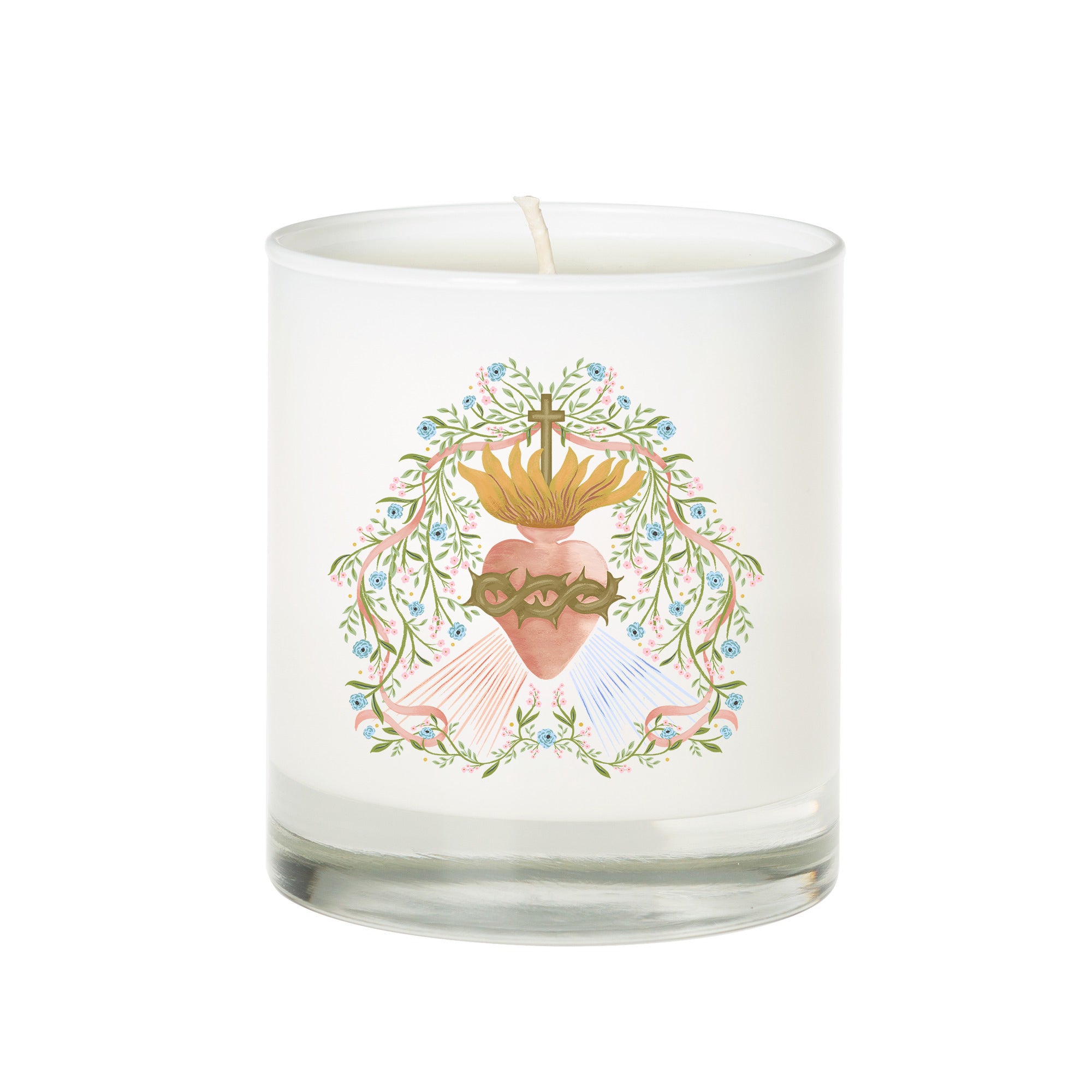 Divine Mercy Sacred Heart Devotional Candle