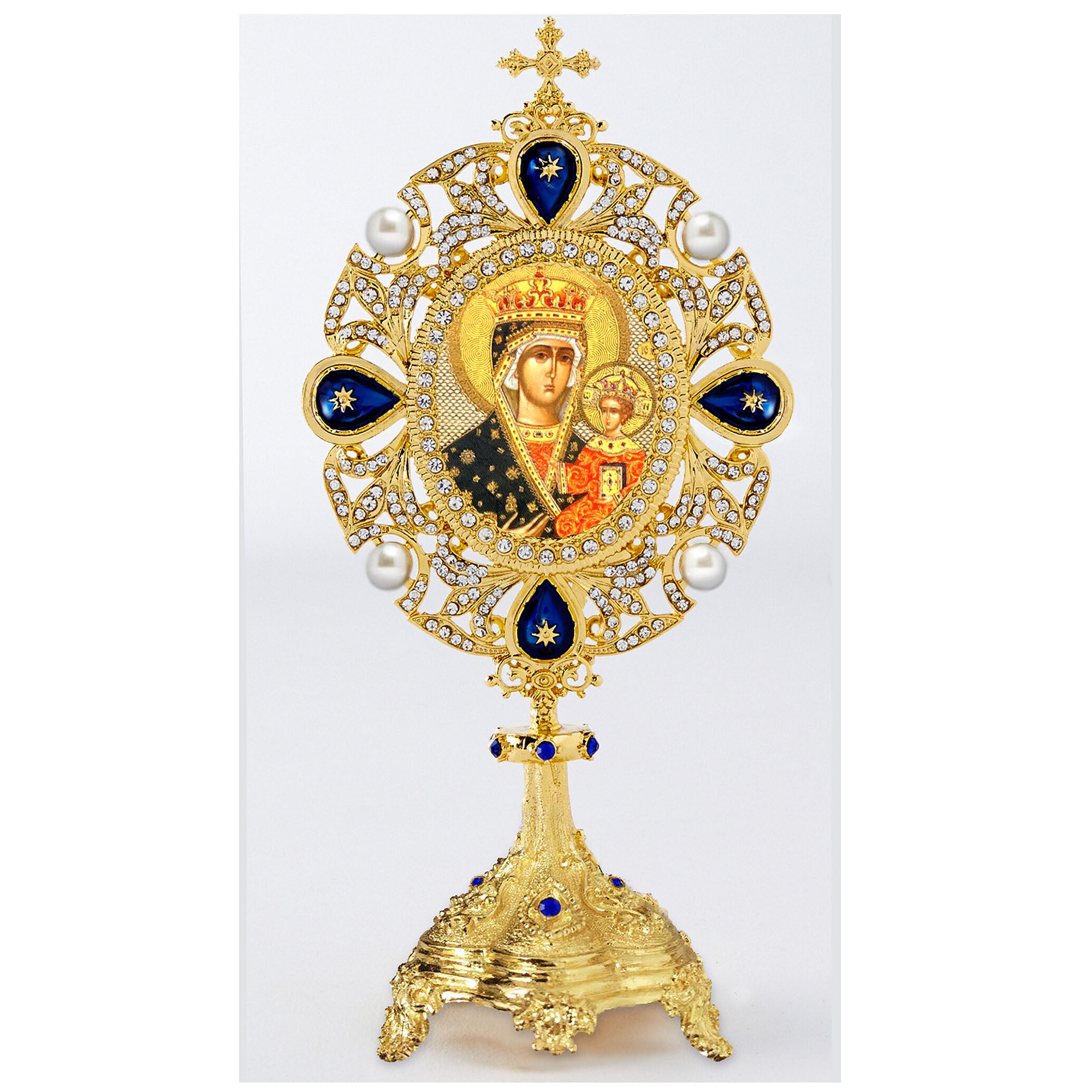 Our Lady of Czestochowa Jeweled Reliquary-Style Icon