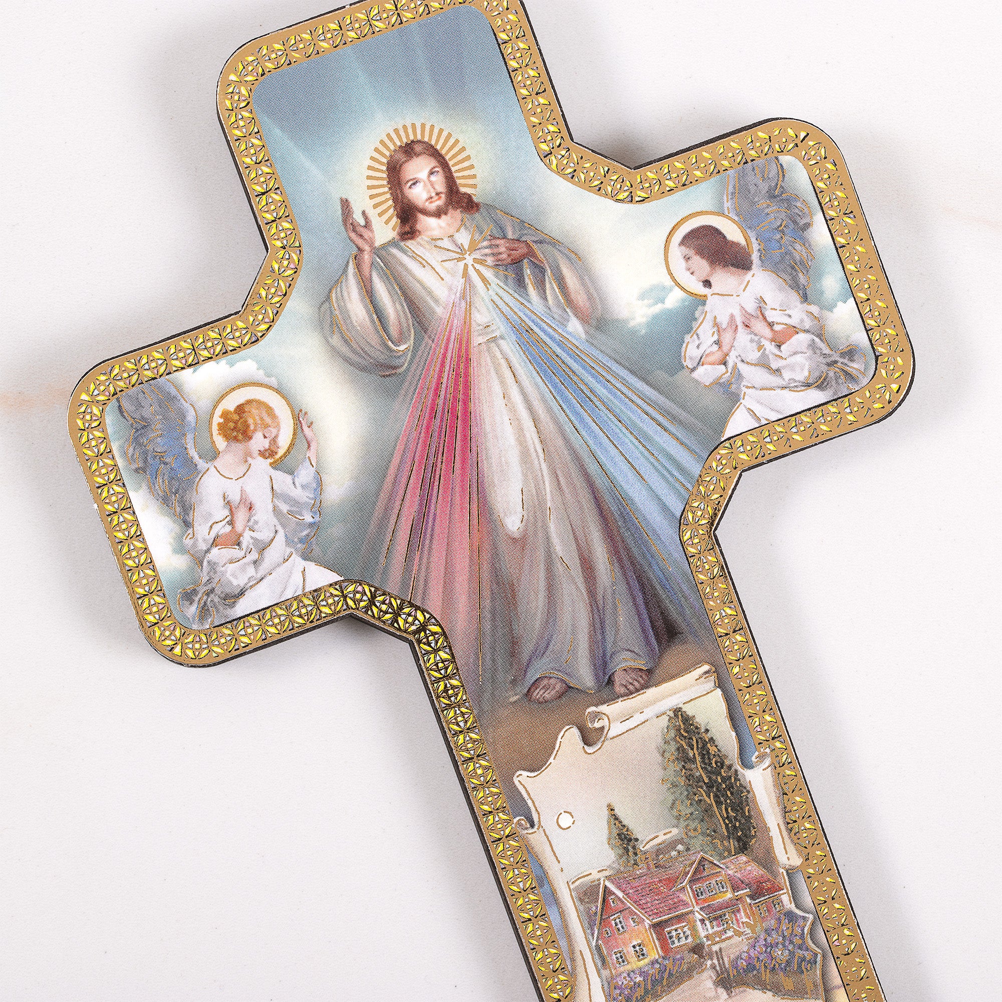 Merciful Jesus Home Blessing Wall Cross - 7"