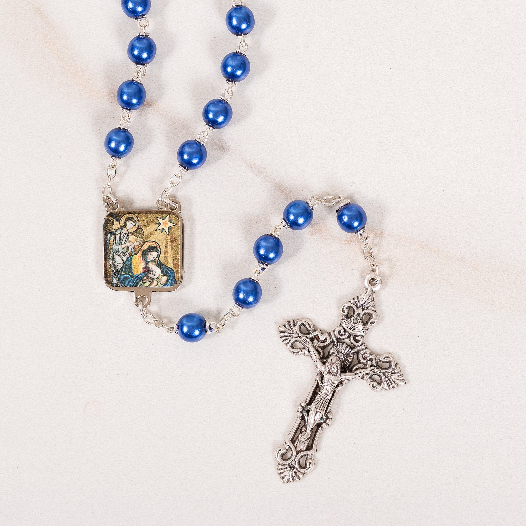 Blue Capped Star of Bethlehem Nativity Rosary