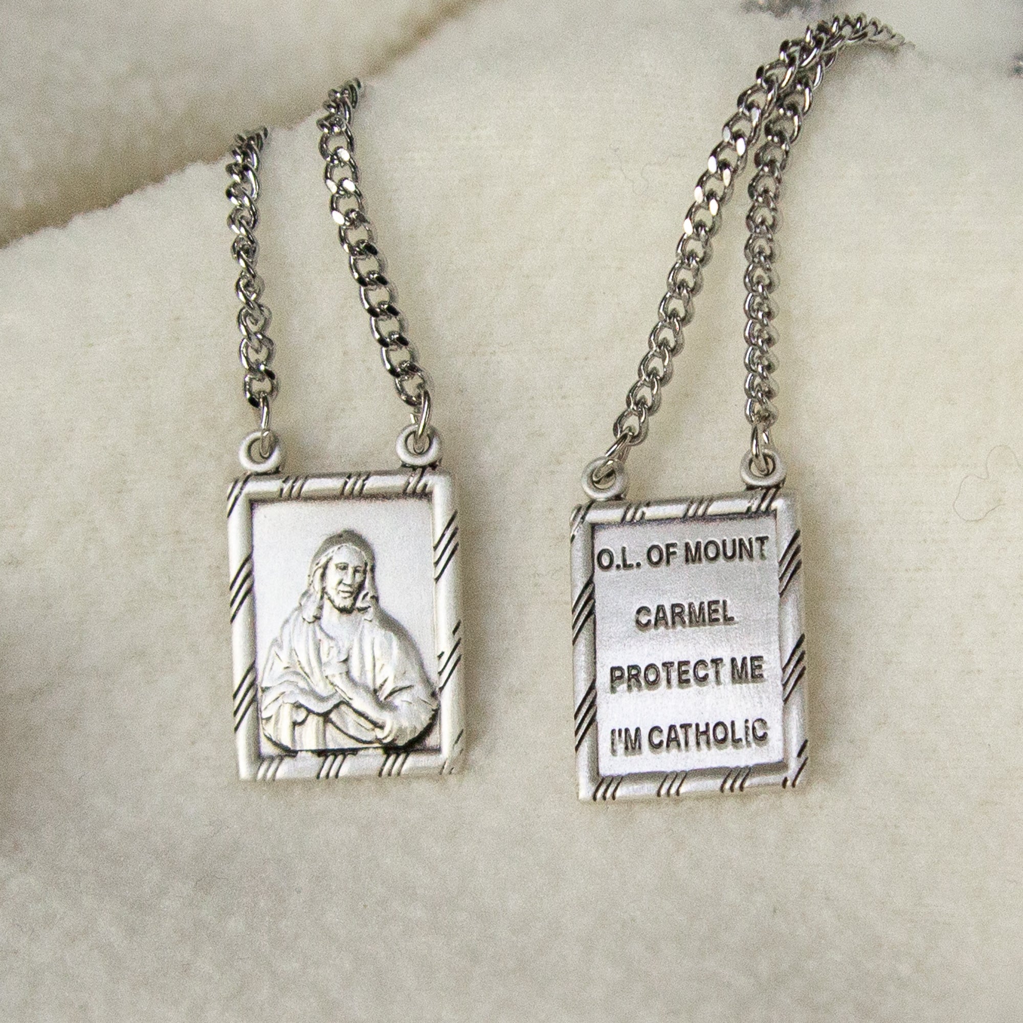 Sterling Silver Scapular with 30 inch Chain