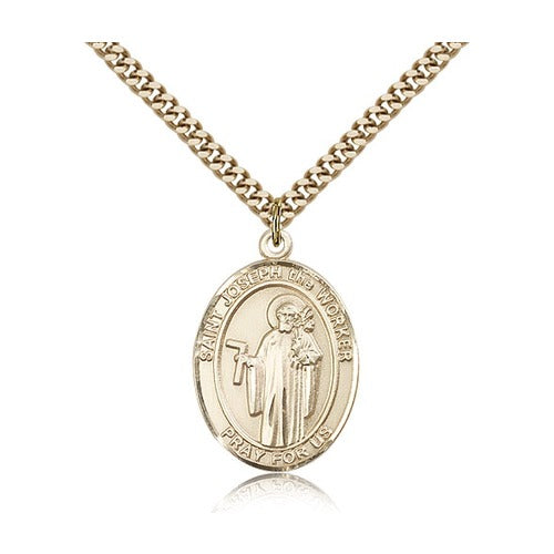 14kt Gold Filled St. Joseph The Worker Pendant w/ chain