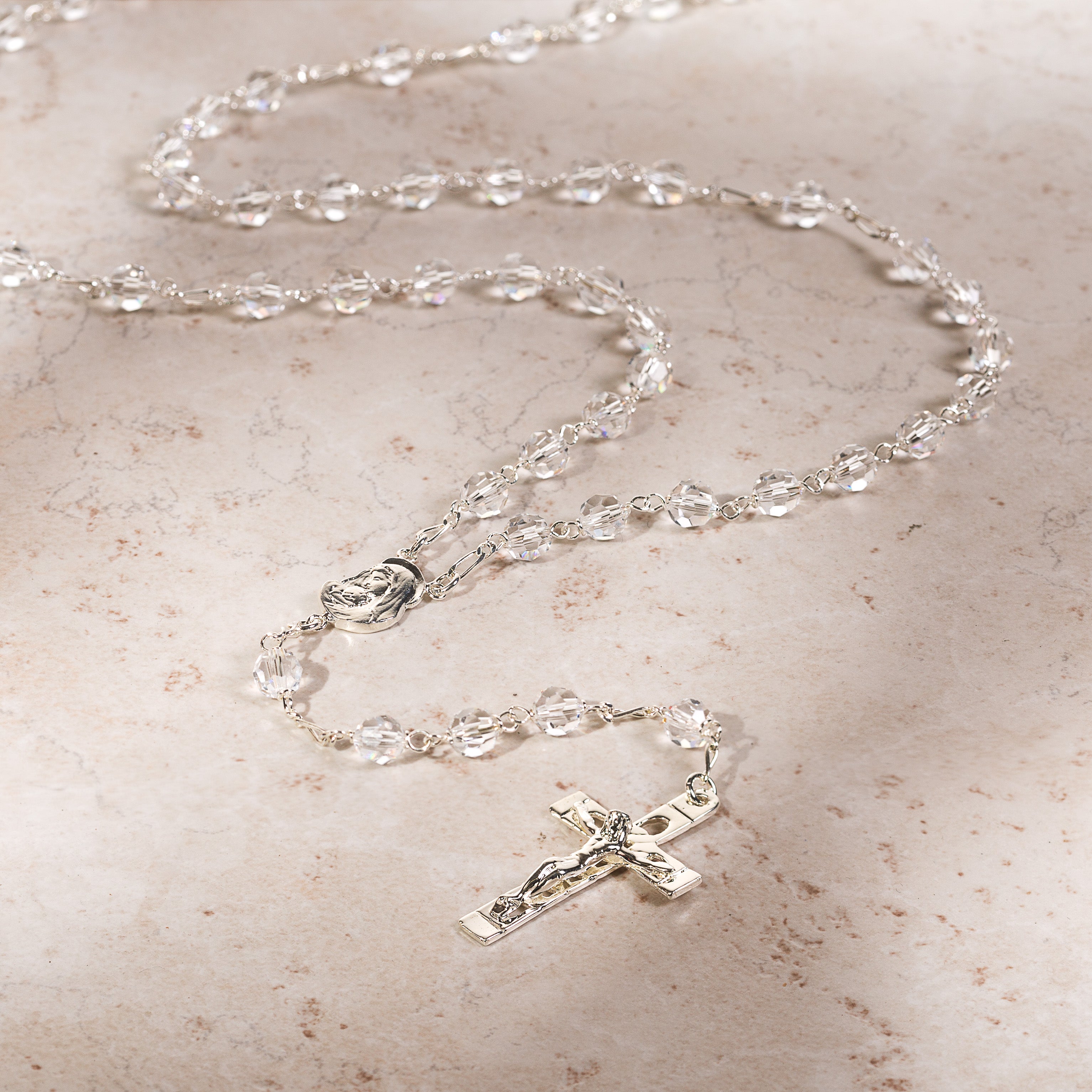 Clear Swarovski Crystal Rosary