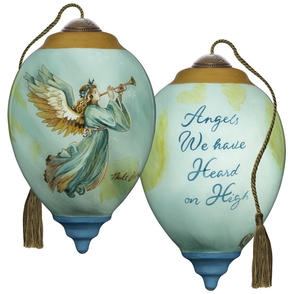 Angels We Have Heard on High Blown Glass Ornament
