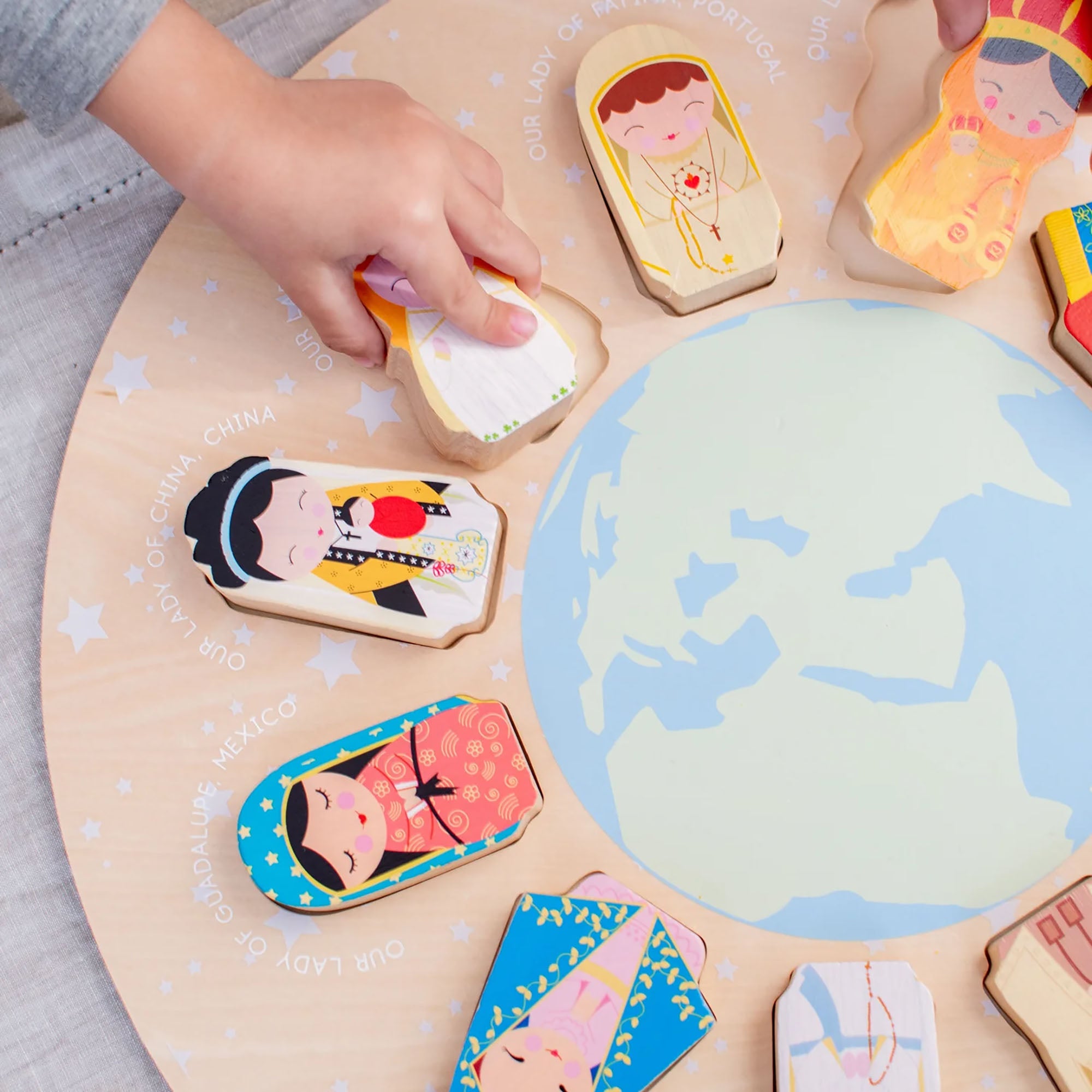 Virgin Mary Around the World Wooden Puzzle