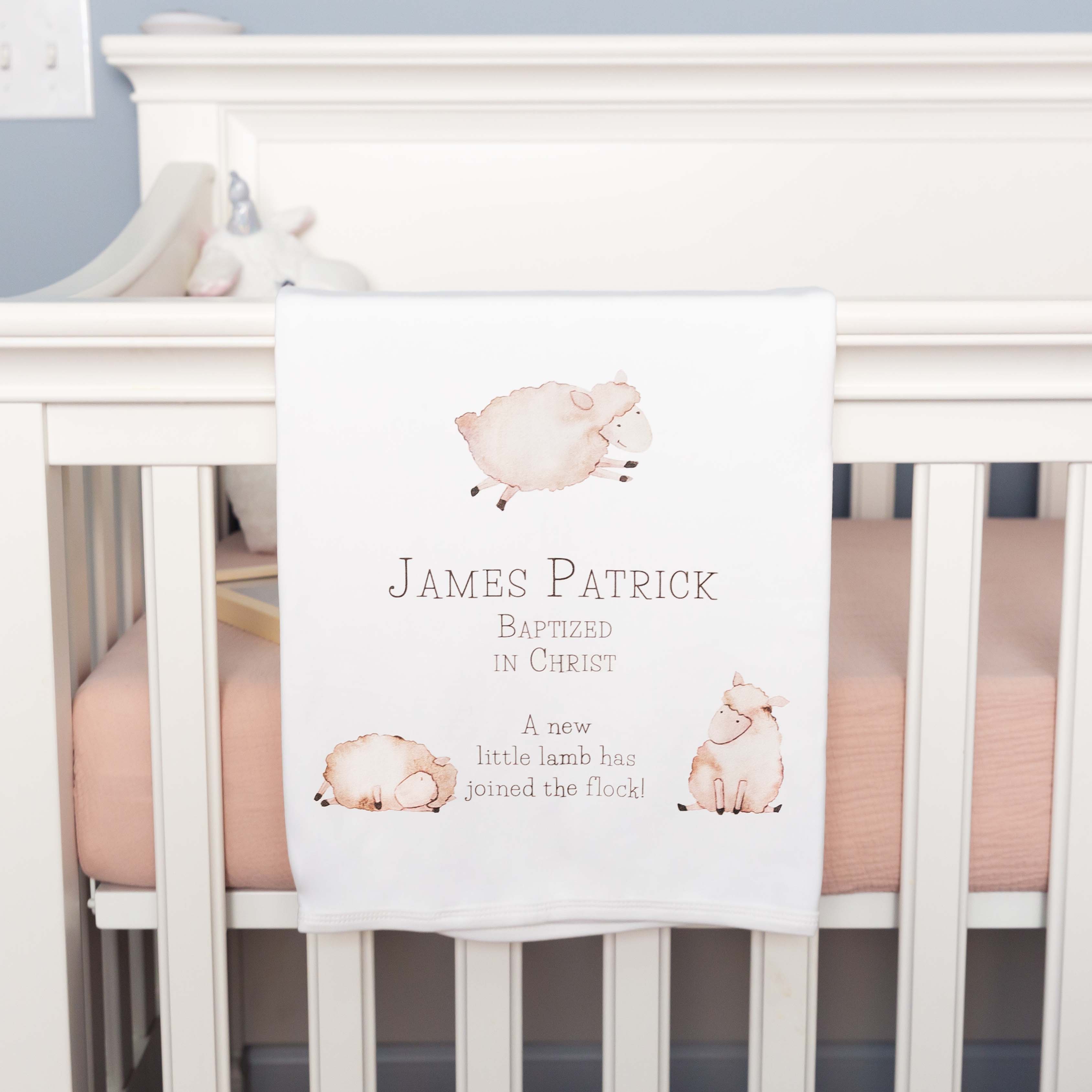 Personalized New Little Lamb Baby Blanket