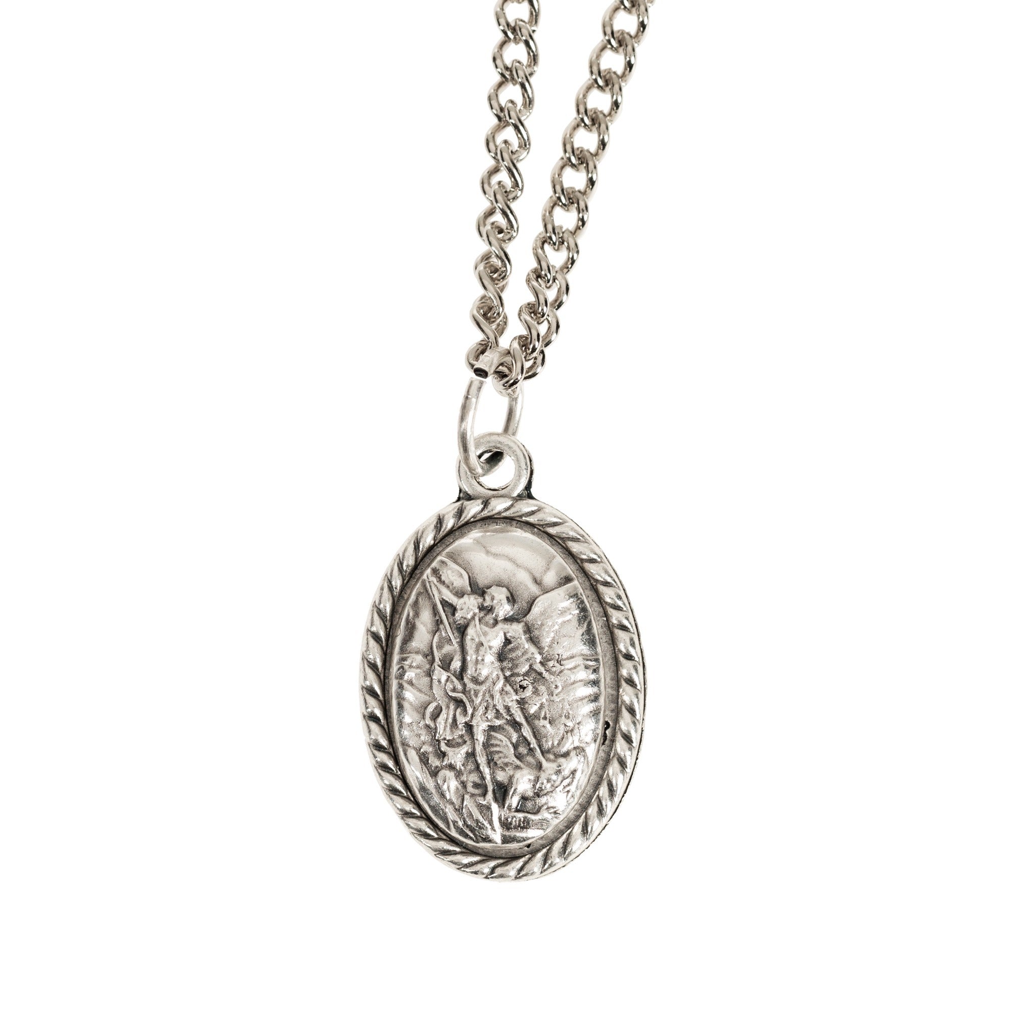 Roped St. Michael Medal Necklace