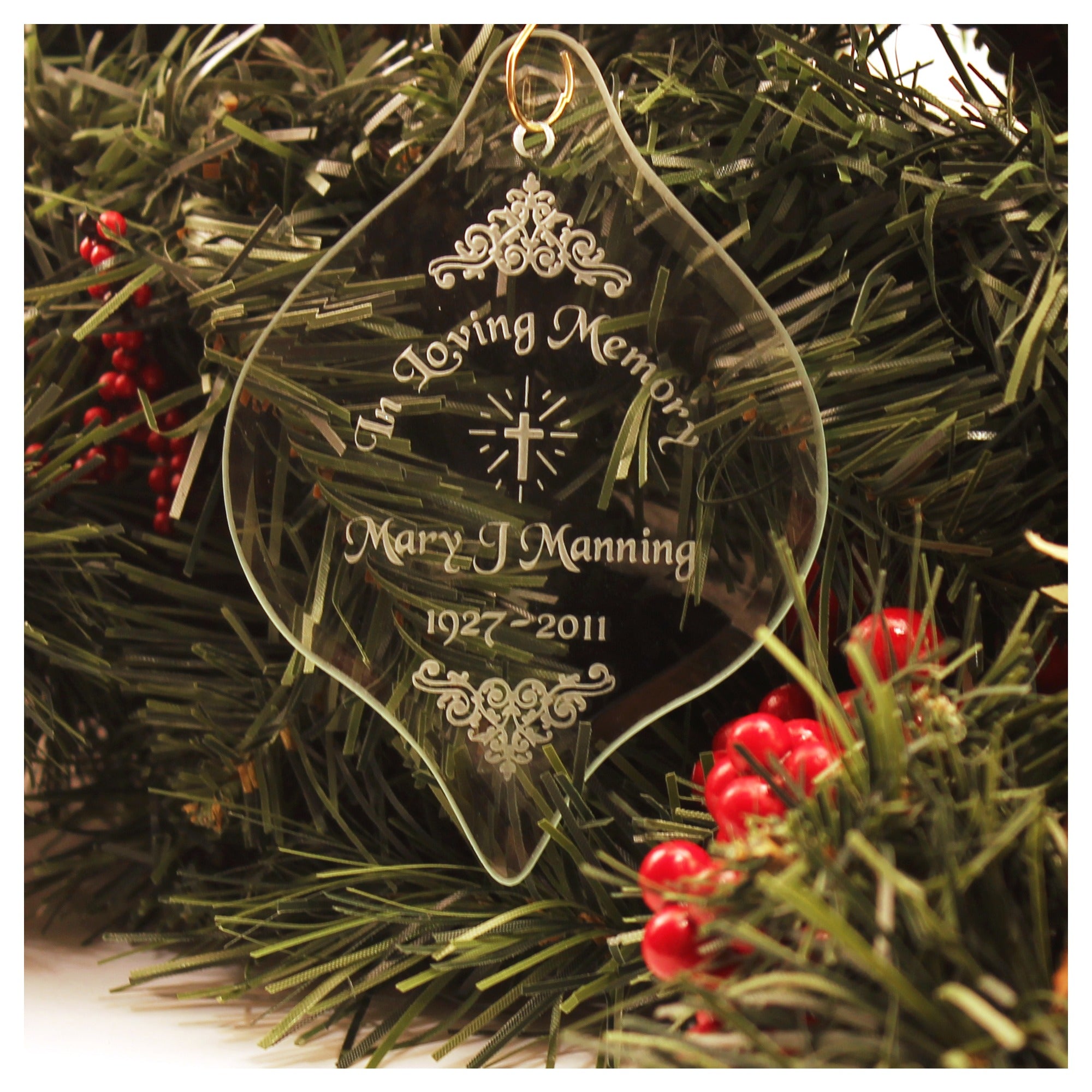 Personalized Memorial Glass Ornament