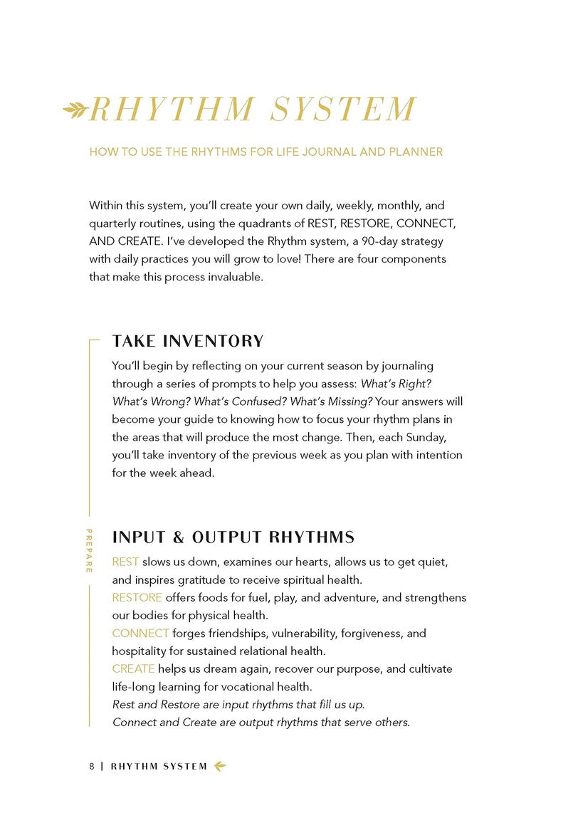 Rhythms for Life Planner and Journal: 90 Days to Peace and Purpose