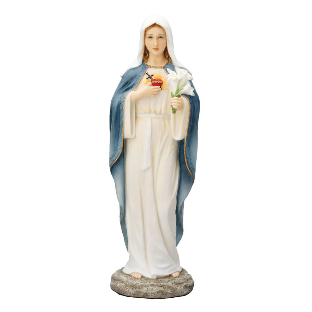 Hand Painted Immaculate Heart of Mary Statue - 8"