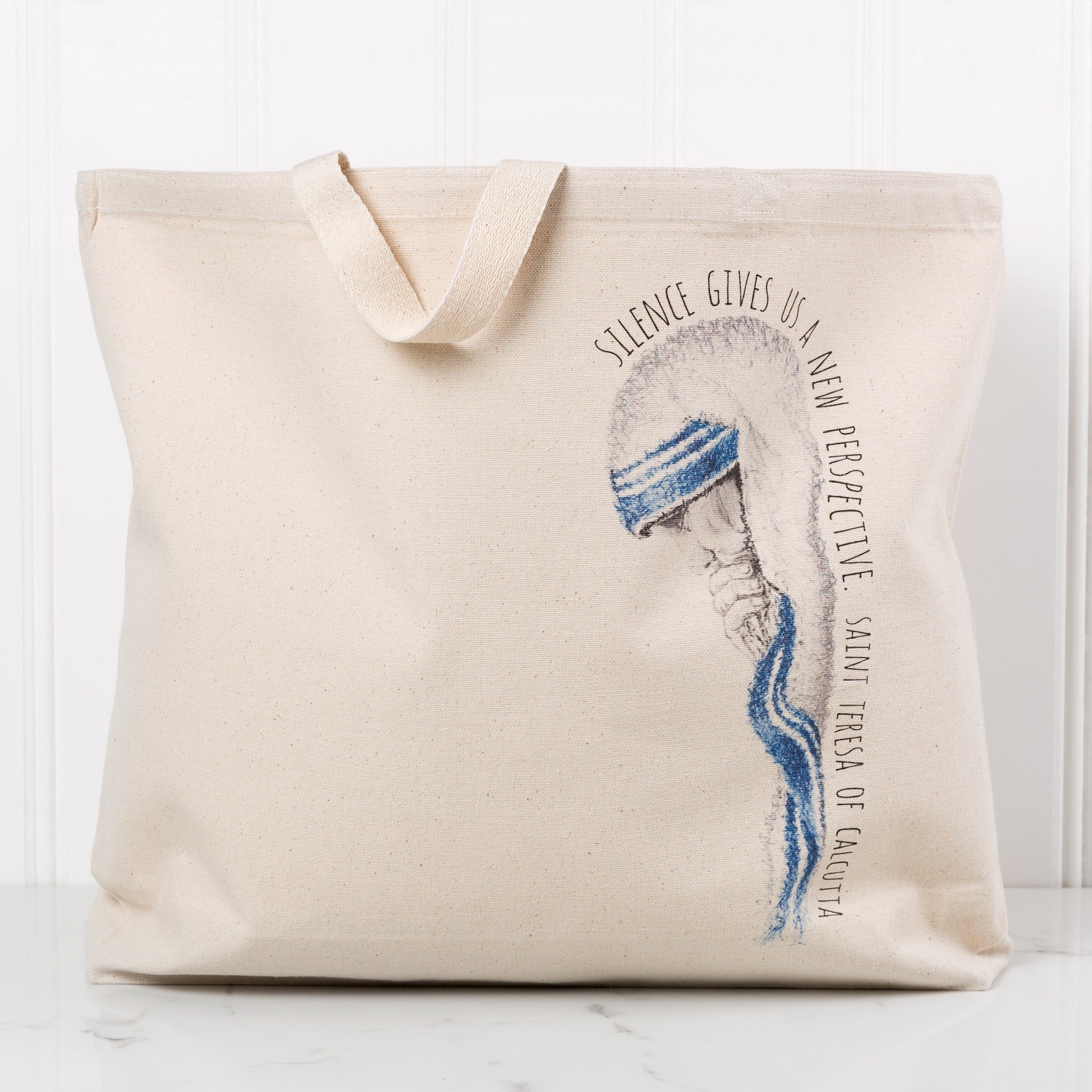 Mother Teresa "Silence" Canvas Tote