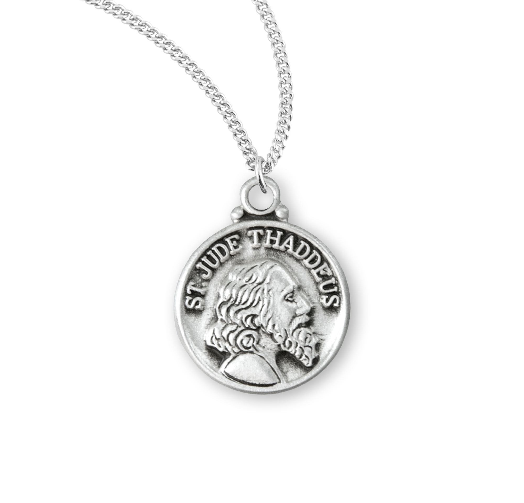 St. Jude Sterling Profile Medal Necklace