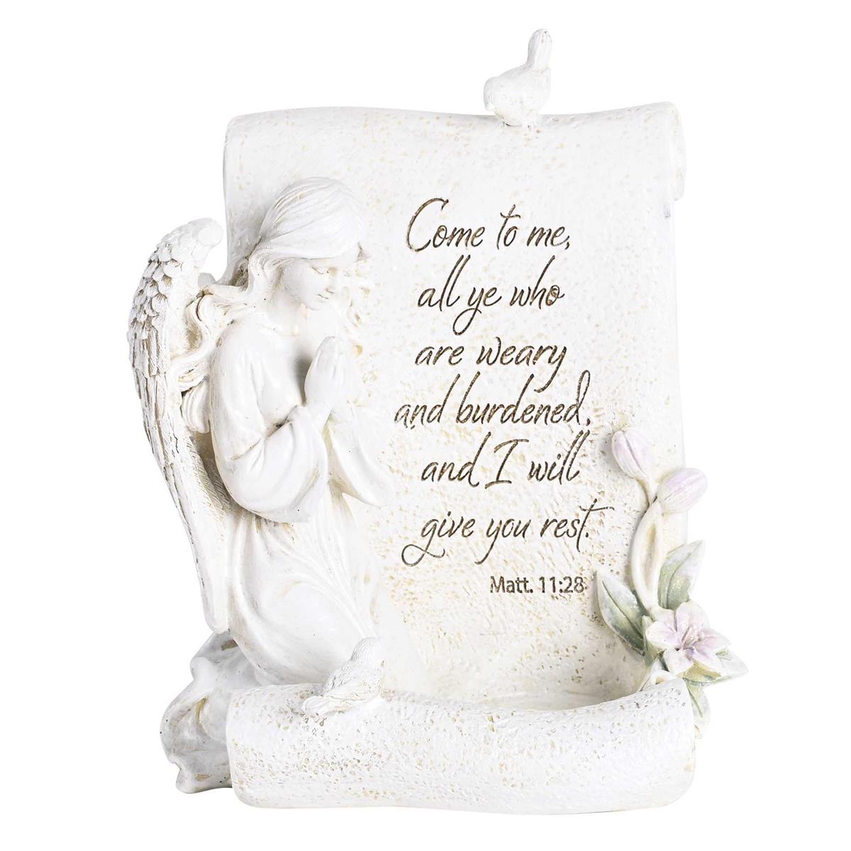 Peaceful Praying Angel Tealight Figurine - 7"