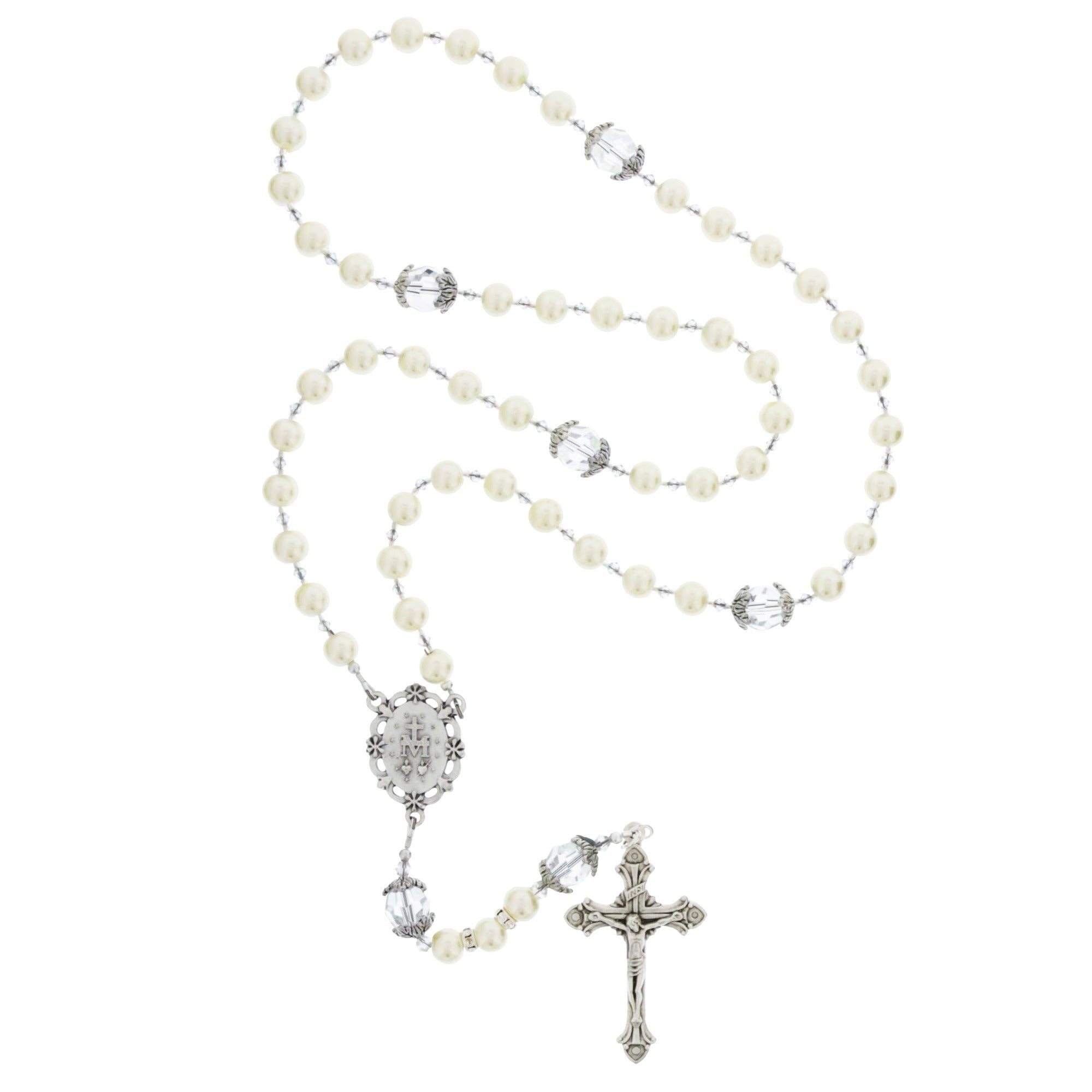 Pearl and Crystal Wedding Rosary
