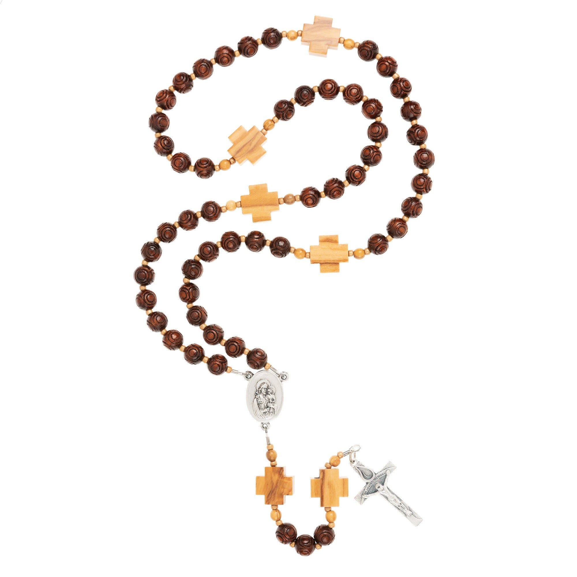 St. Joseph Wood Bead Memorial Rosary