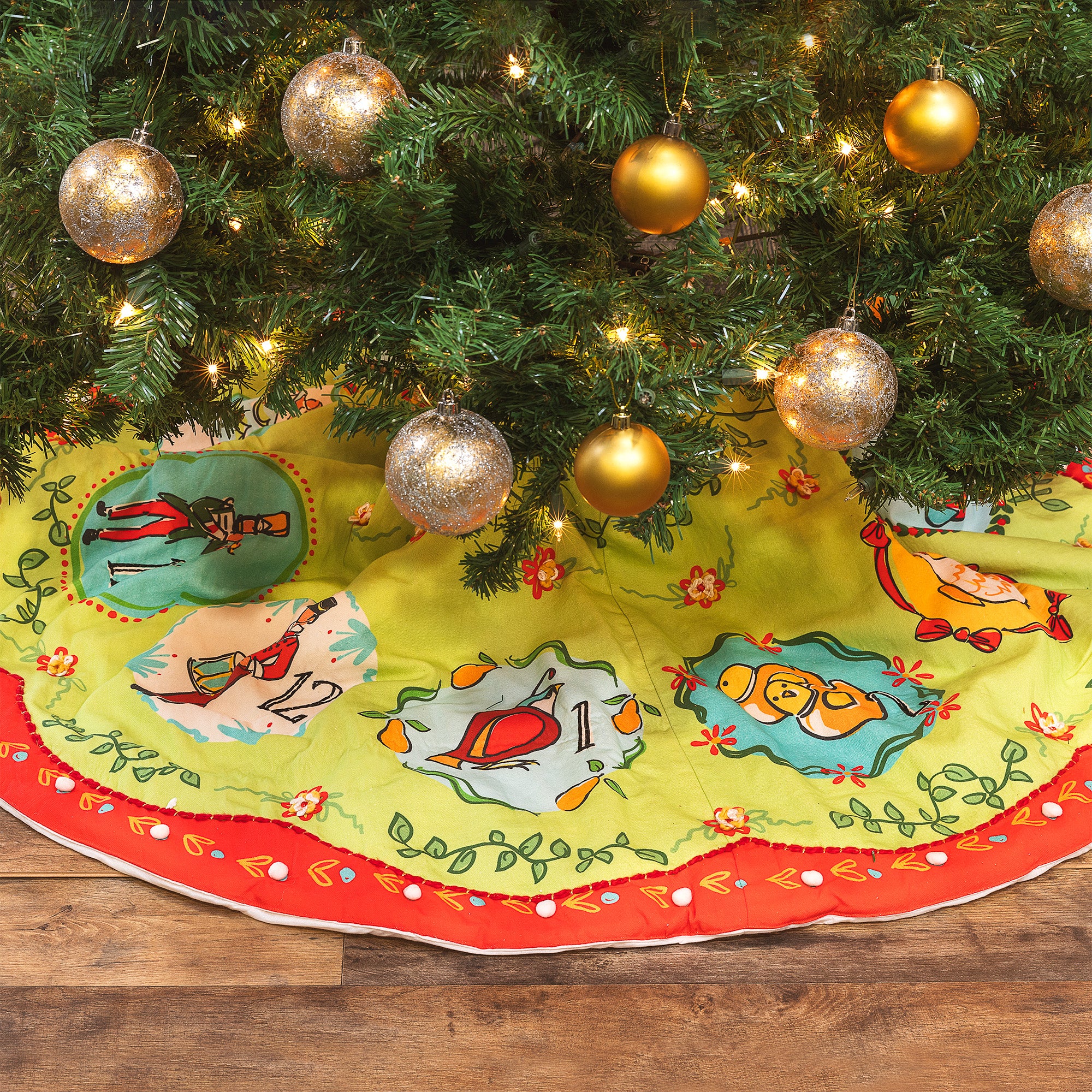 12 Days of Christmas Embroidered Tree Skirt