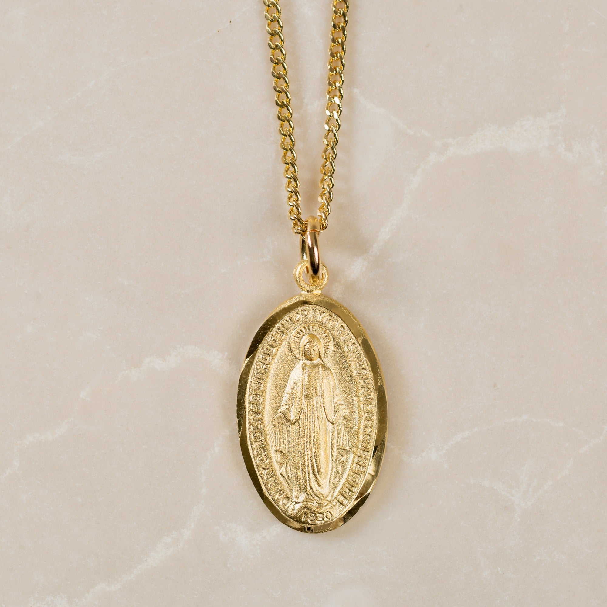 Gold/Sterling Silver Miraculous Medal on 18" Chain