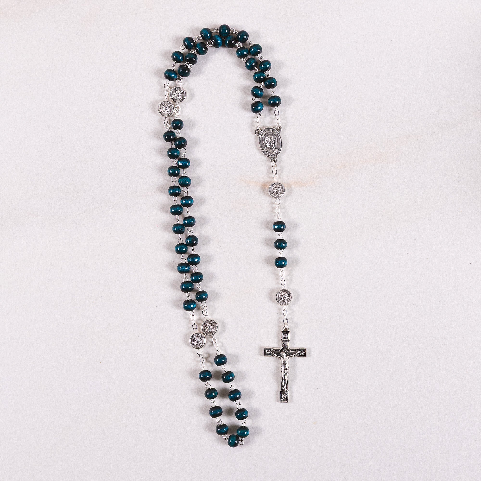 St. Carlo Acutis Blue Wood Rosary