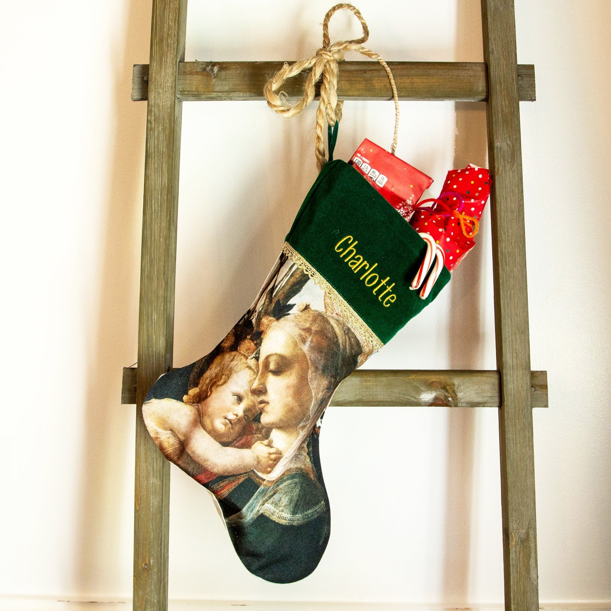 Personalized Madonna and Child Christmas Stocking