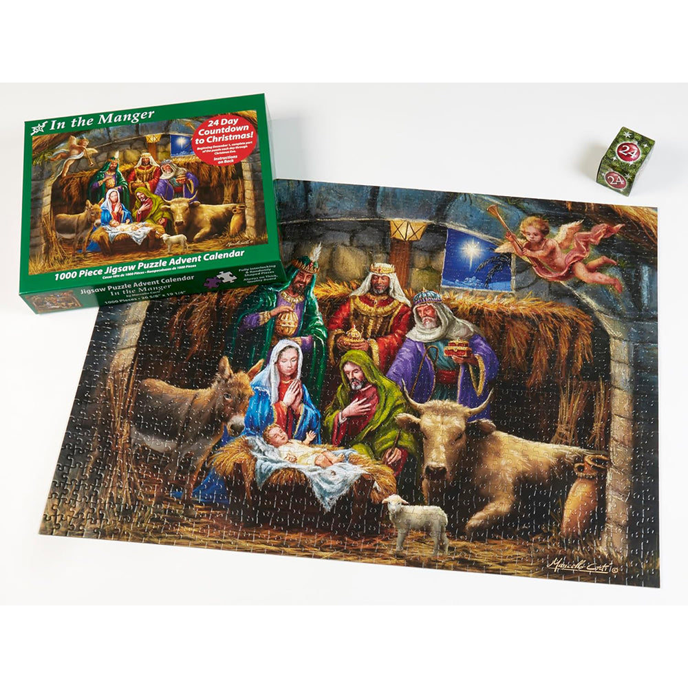 In The Manger Jigsaw Puzzle Advent Calendar - 1000 Pieces