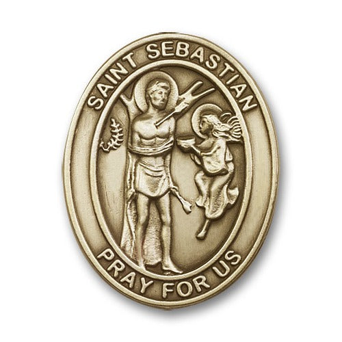 Antique Gold St. Sebastian Visor Clip