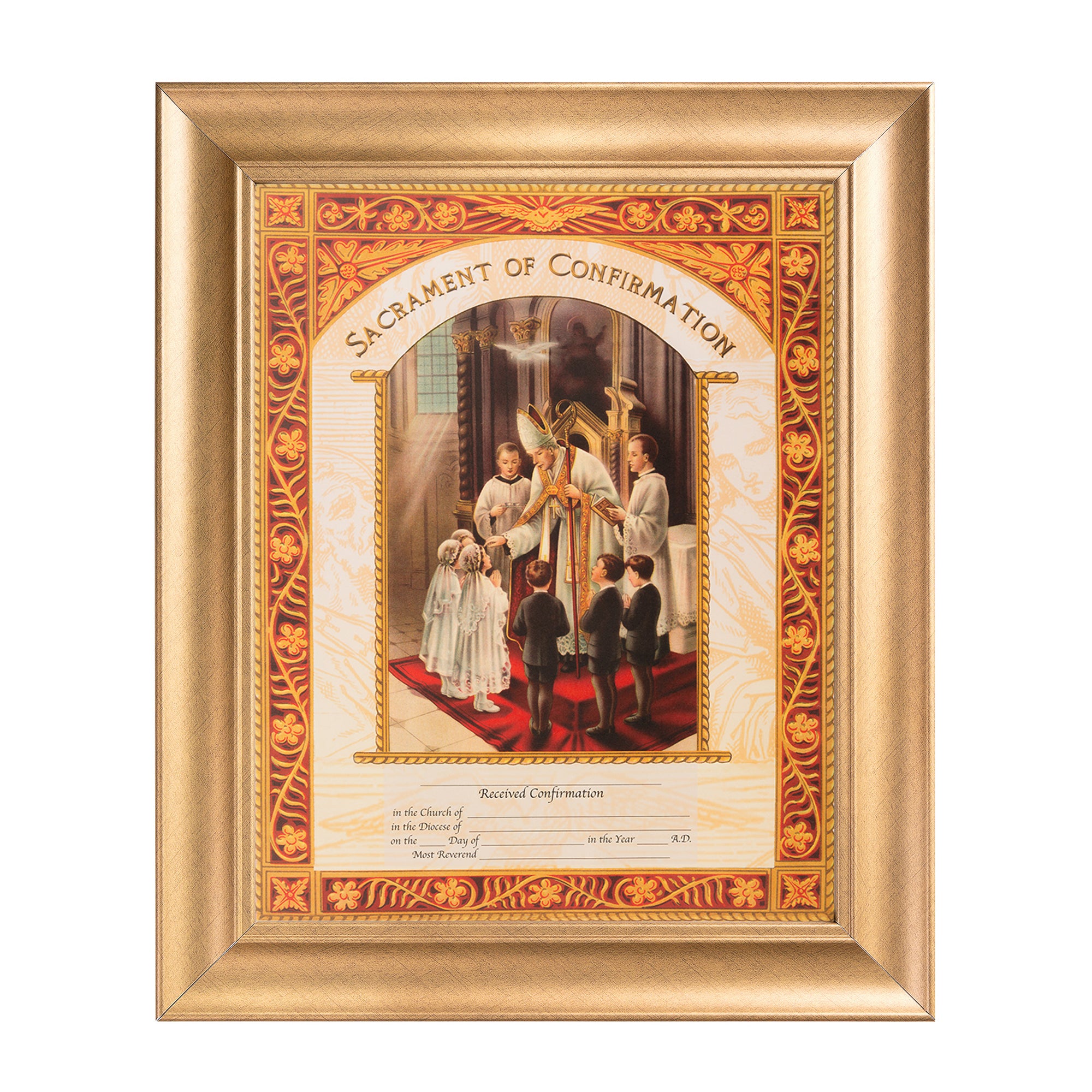 Heirloom Gold Framed Confirmation Certificate - 11 x 14