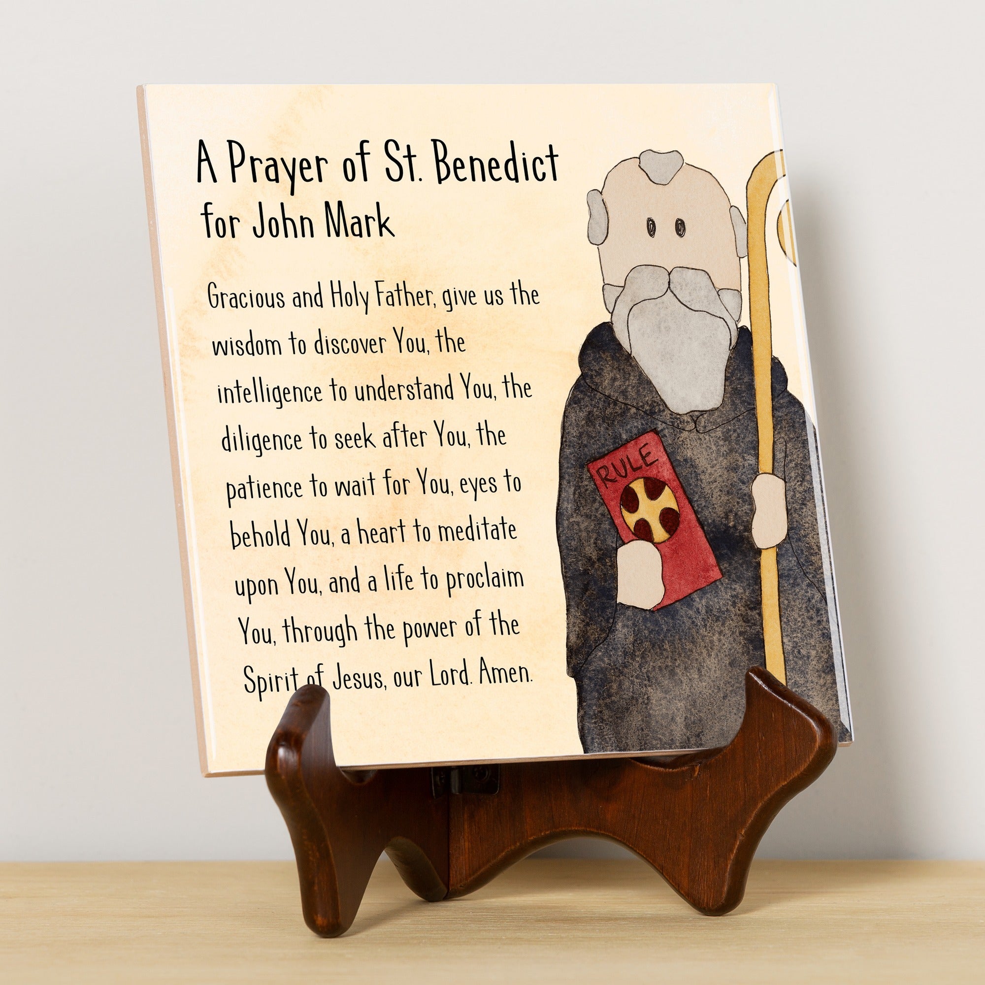 Personalized St Benedict Prayer Tile