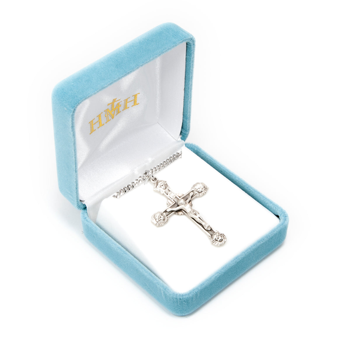 Angel Tipped Sterling Silver Crucifix