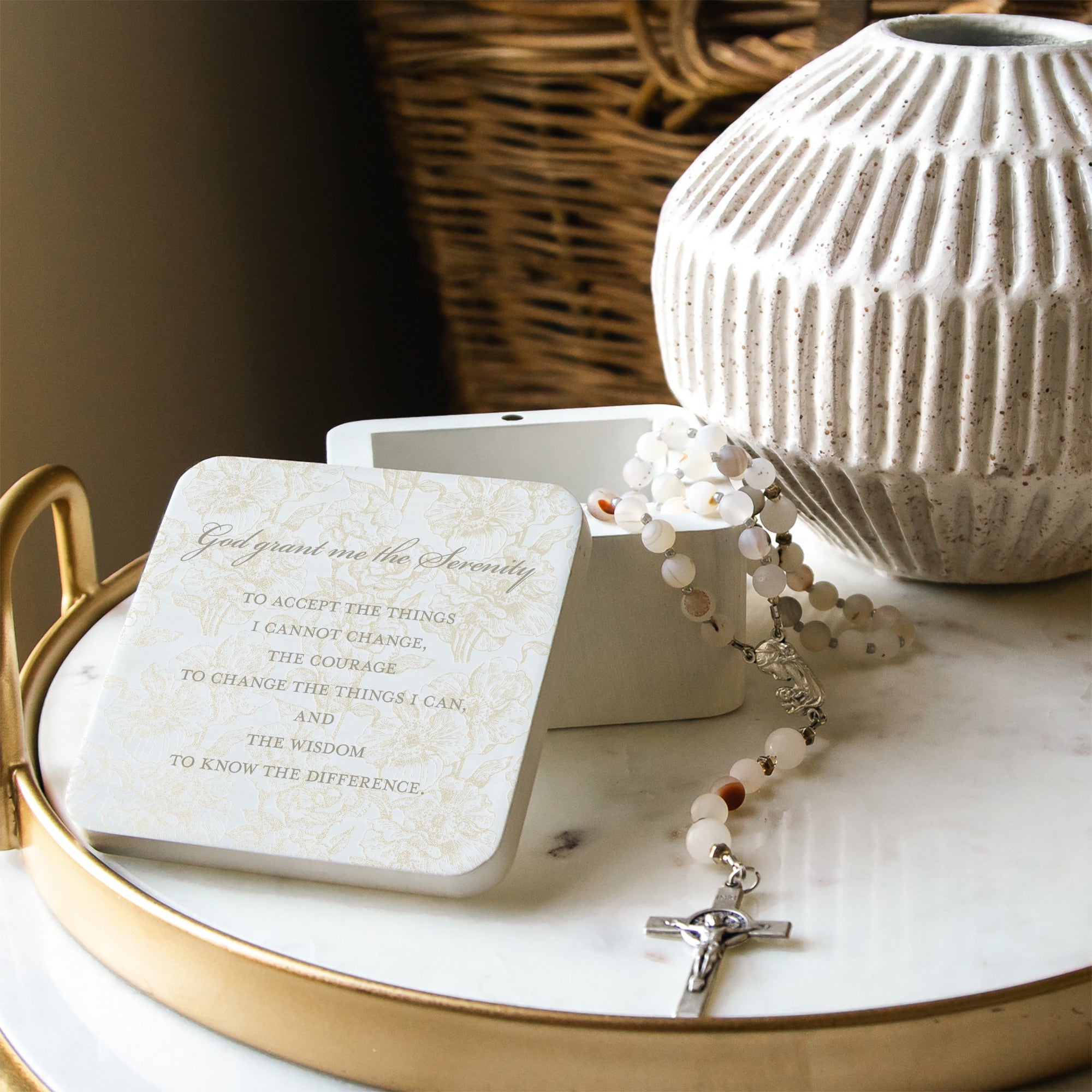 Toile Serenity Prayer Keepsake Box