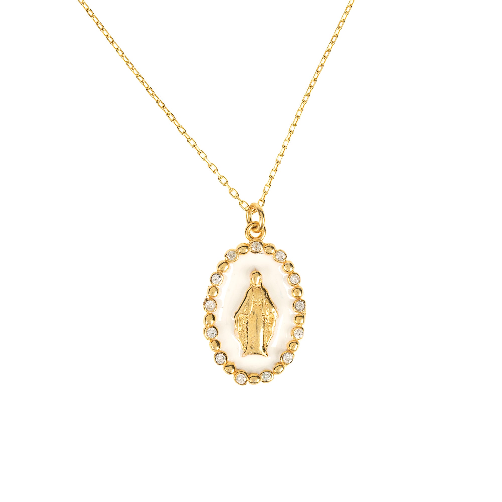Purely Lovely White & Gold Marian Necklace