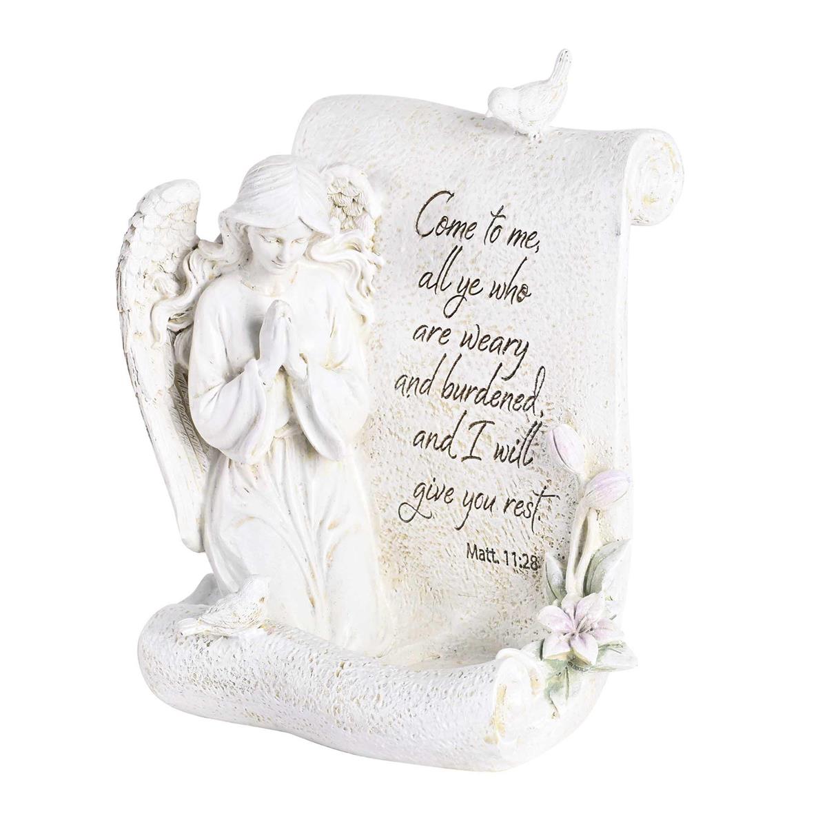 Peaceful Praying Angel Tealight Figurine - 7"