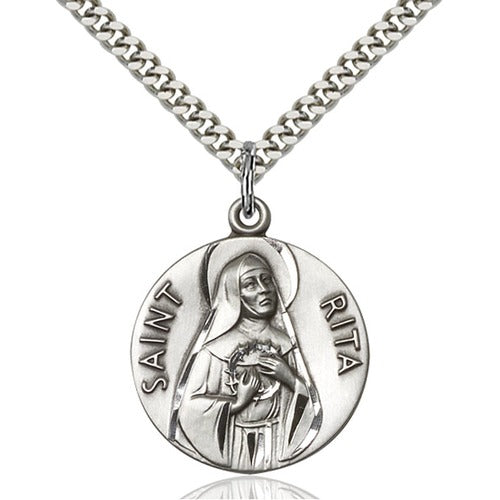Sterling Silver St. Rita of Cascia Pendant - 2508682