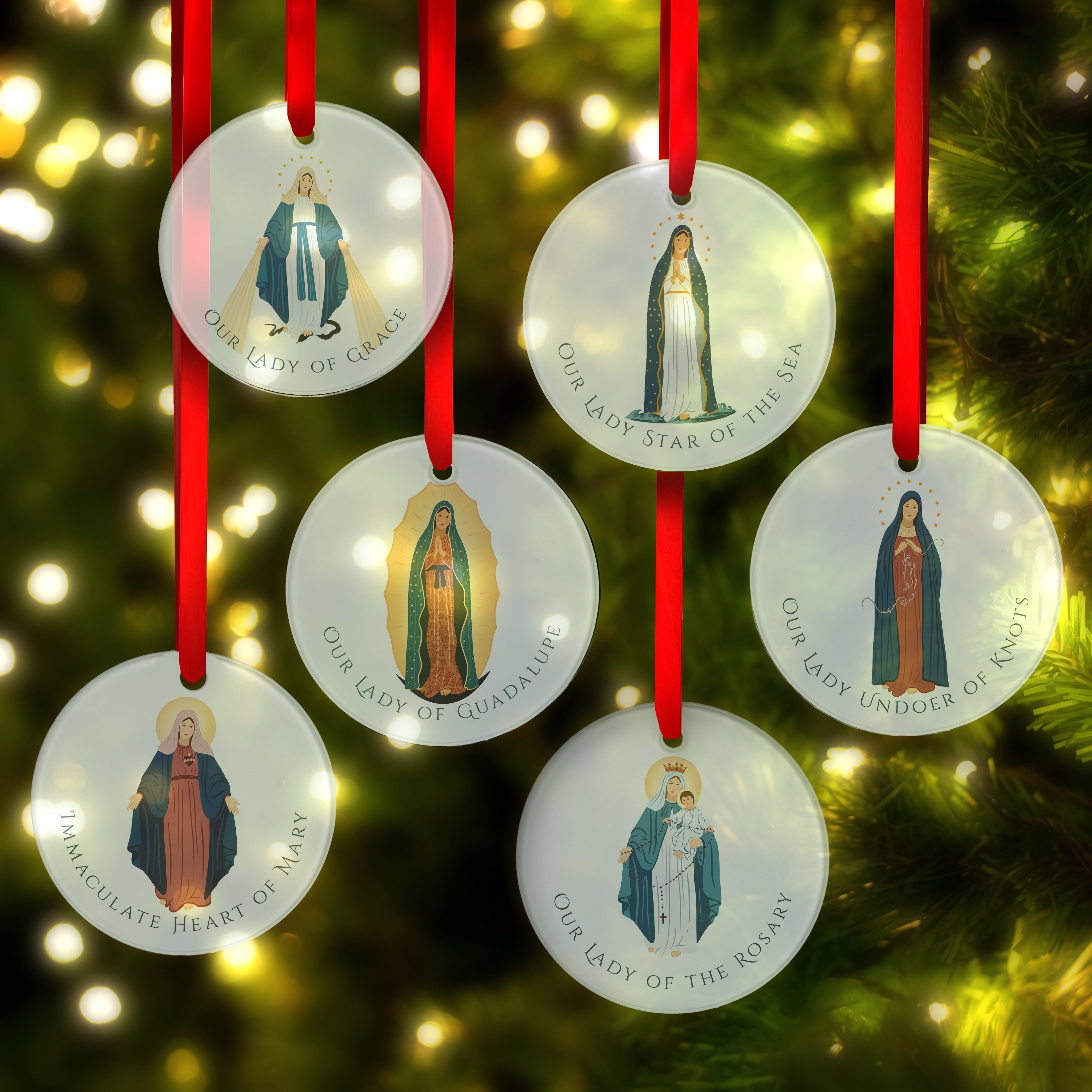 Our Lady Ornaments - Set of 6