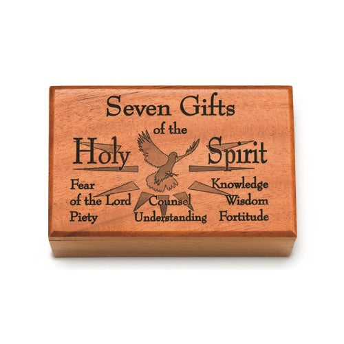 Mahogany Seven Gifts Rosary Box