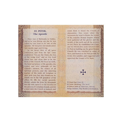 St. Peter - Mini Lives of the Saints Folded Prayer Card