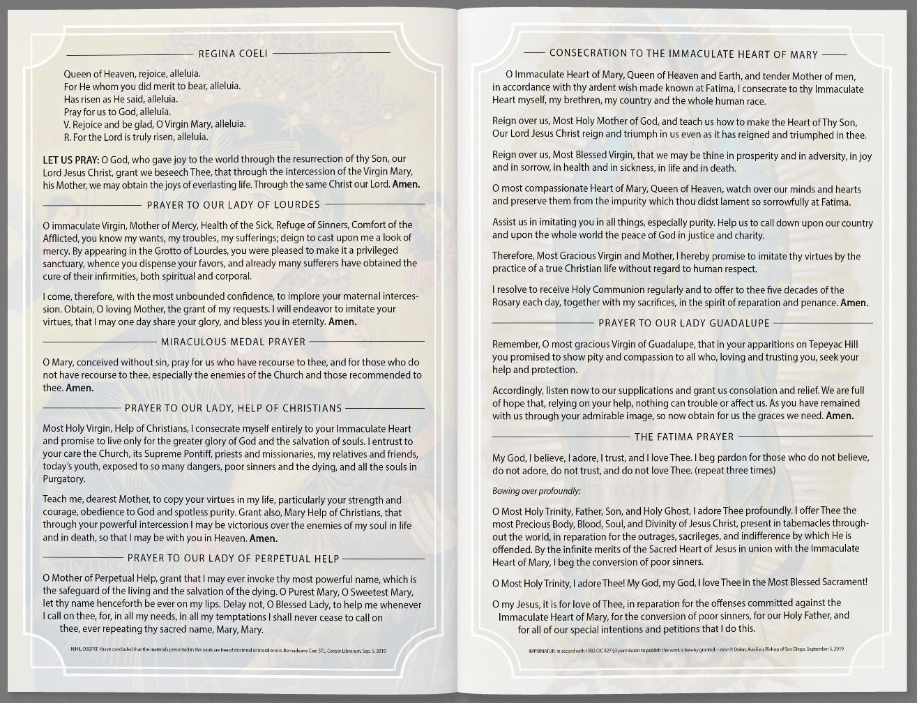 Marian Prayers Large Folded Card - Multiple Quantities
