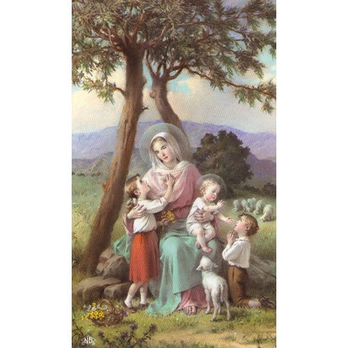 Mary w/ Children Personalized Prayer Card (Priced Per Card)