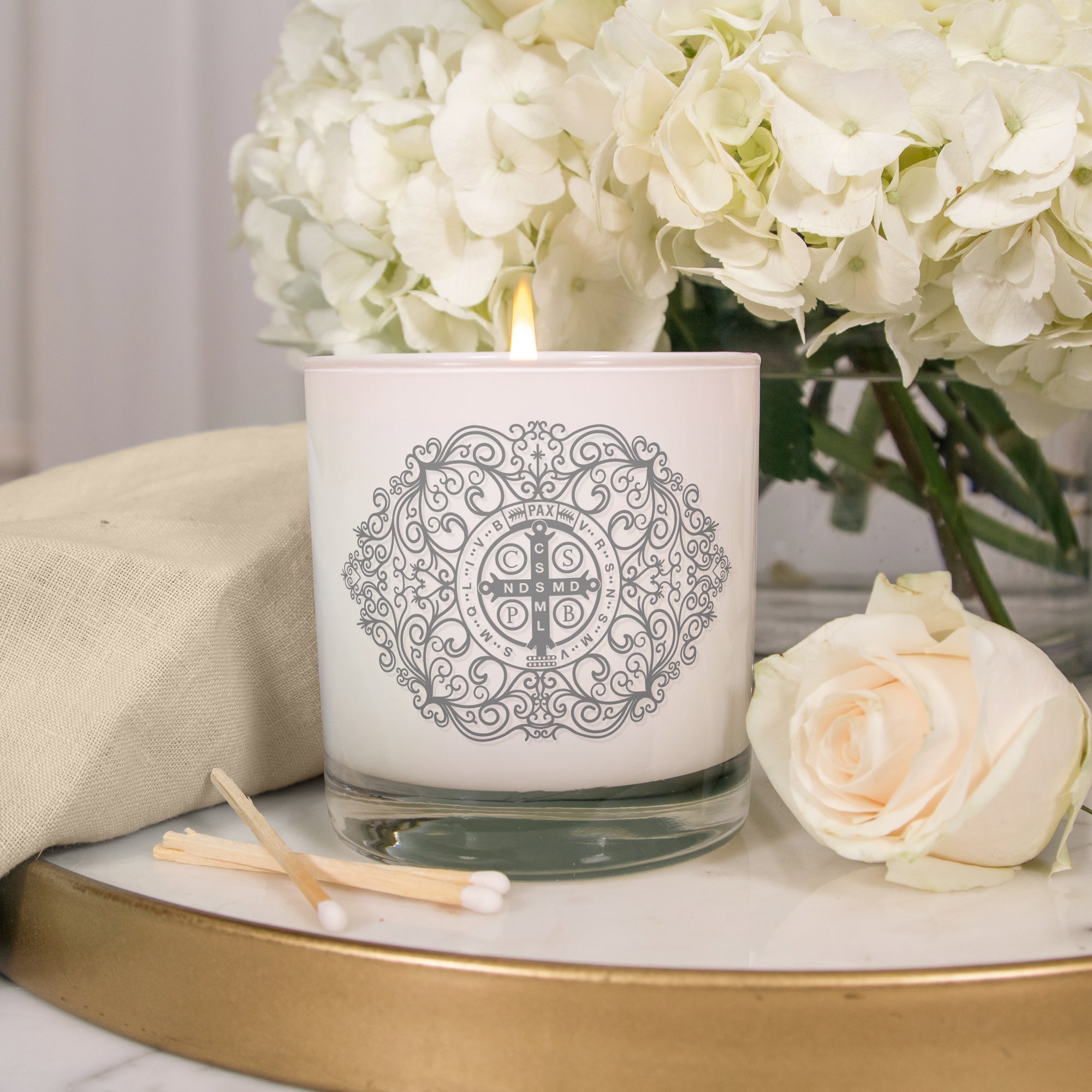 St. Benedict Filigree Candle