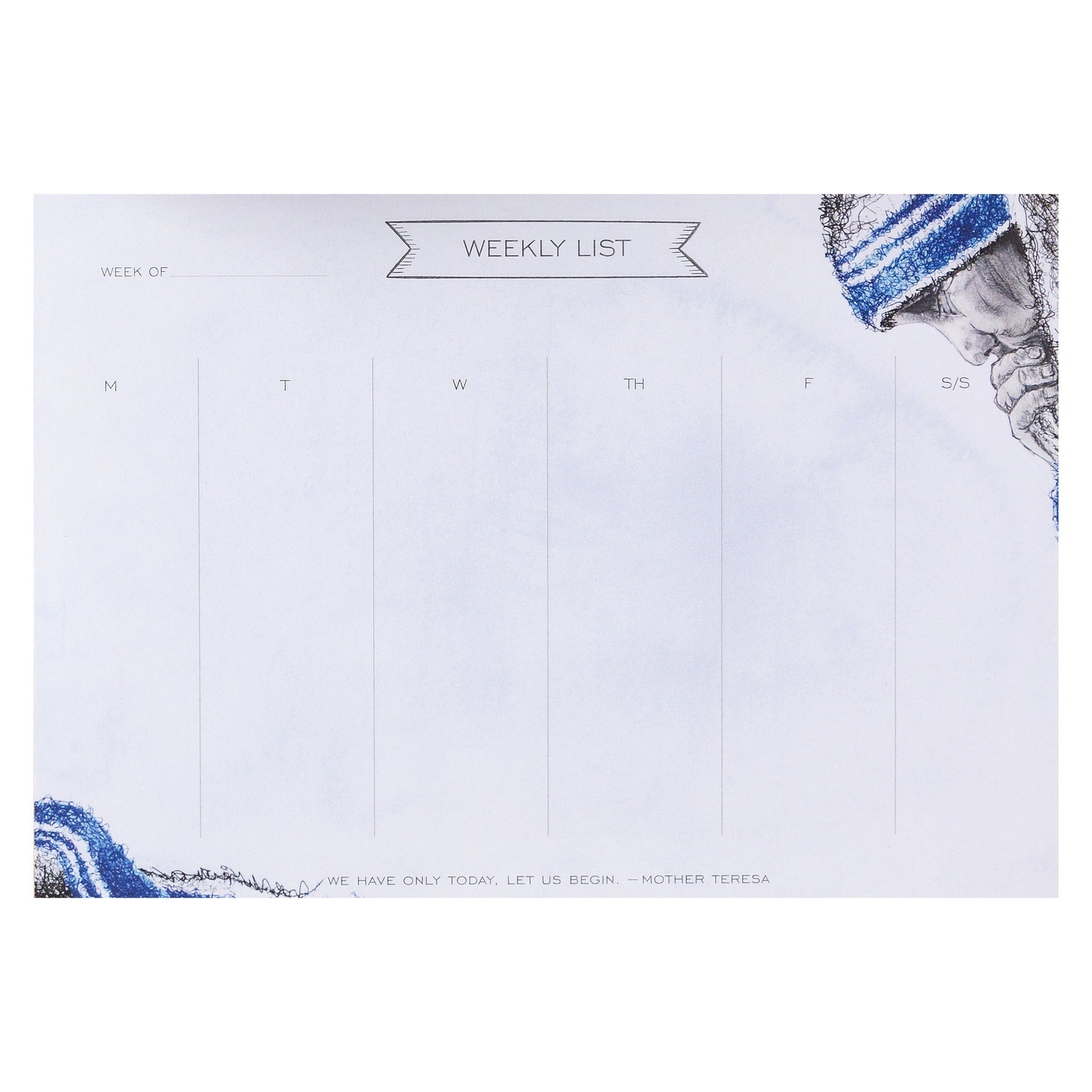 Mother Teresa Weekly Agenda Pad