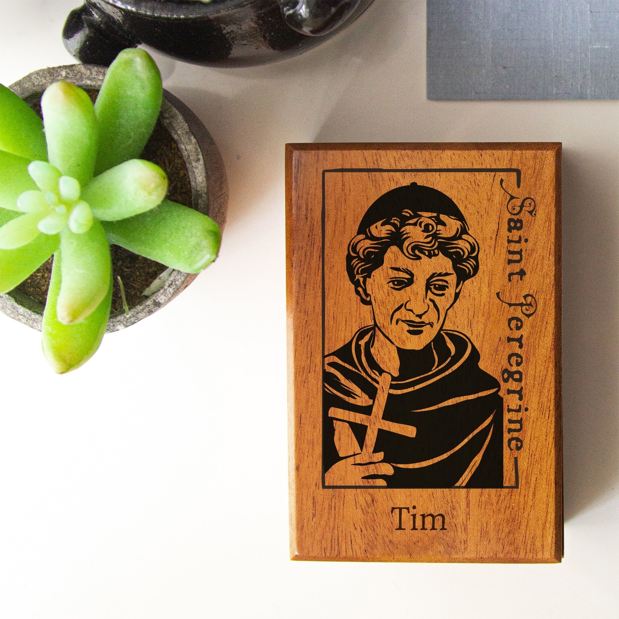 Personalized St. Peregrine Keepsake Box
